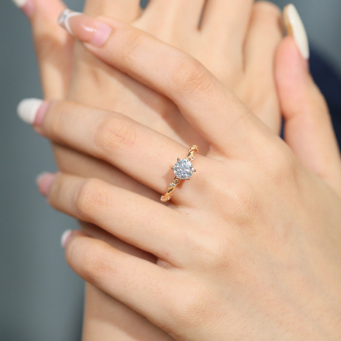 1 Carat Moissanite Twist Engagement Ring in Sterling Silver