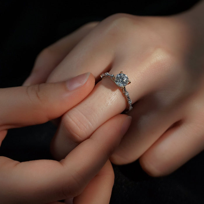 1CT Round Cut Regal Crown Pave Engagement Ring