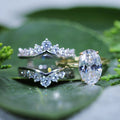 2 Pcs Oval Cut Enhancer Wedding Bridal Set