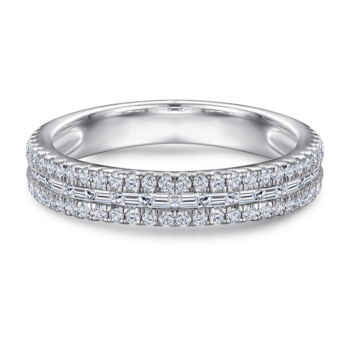 2PCS 2.0ct Emerald Cut Halo Engagement Ring Set in Sterling Silver