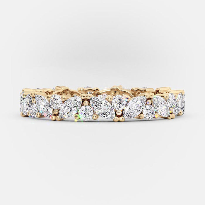 2pcs Gold Tone Emerald Cut Bridal Ring Set In Sterling Silver