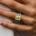 2pcs Yellow Radiant Cut Bridal Sets In Sterling Silver