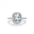 3ct Radiant Cut Halo Engagement Ring in Sterling Silver