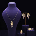 4 Pcs Luxury 18k Gold Plated Colorful Jewelry Set