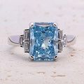 4.0CT. Radiant Cut Sterling Silver Engagement Ring (Multi Color Available)