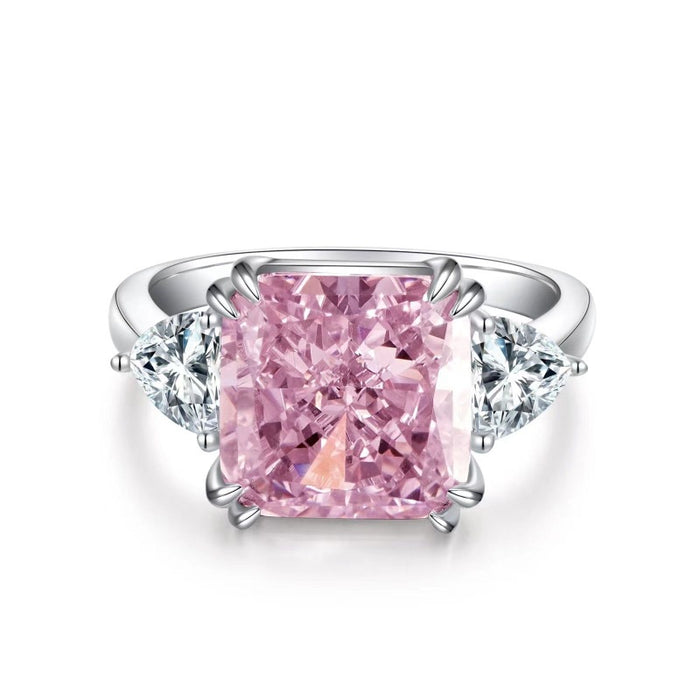 5.0ct Radiant Cut Double Prong Engagement Ring in Sterling Silver