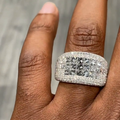 5ctw Princess Cut White Sapphire Handmade Men's Ring