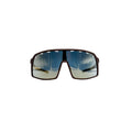 Sunglasses with reflective lenses on a white background