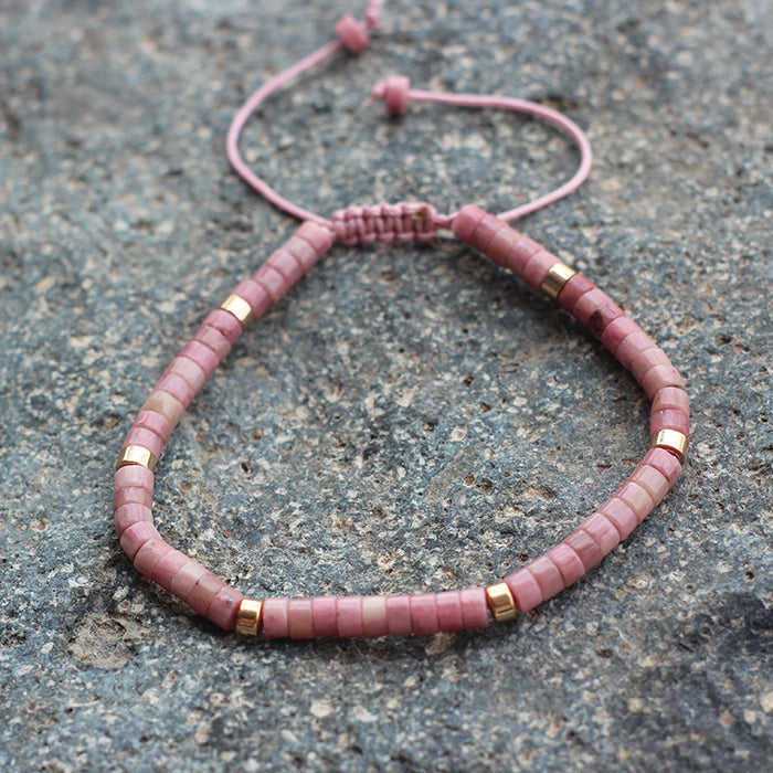 Adjustable Natural Stone Beaded Dainty Bracelet