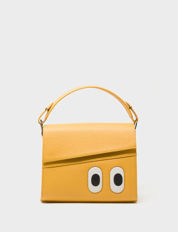 Anastasio Mini Crossbody Handbag Golden Glow Leather - Look Up - Front View