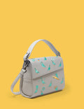 Anastasio Mini Crossbody Handbag Moonwalk Gray Leather - Pigeonista Embroidery - Main View
