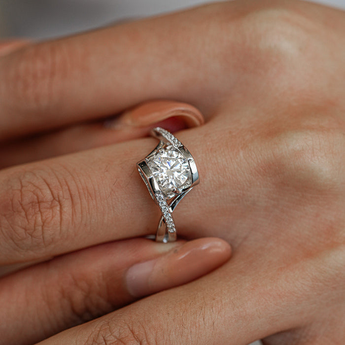 Arms of Angel  Moissanite Wedding Engagement Ring