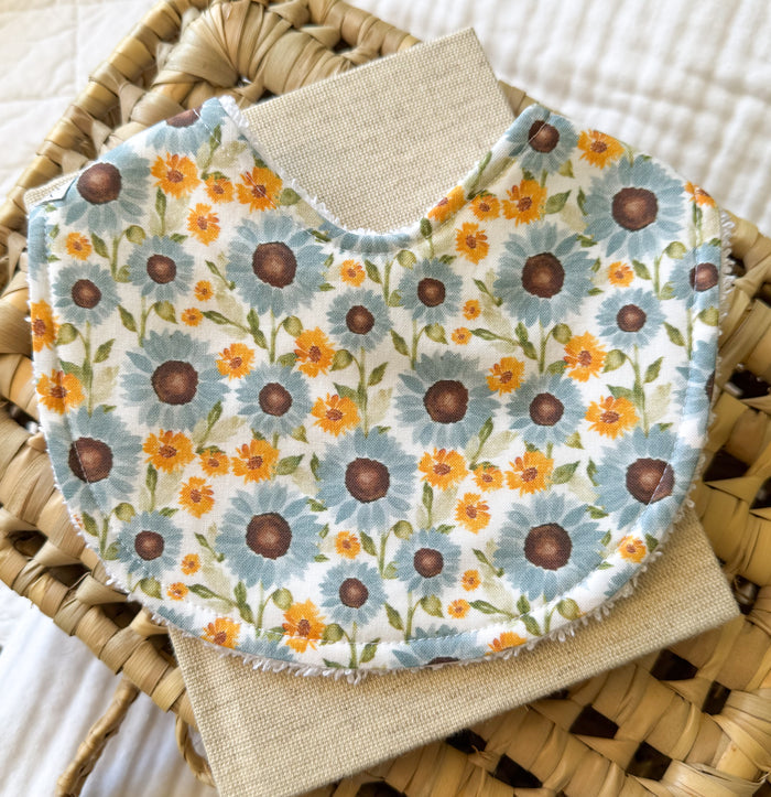 Baby Bib | Blue Sunflower