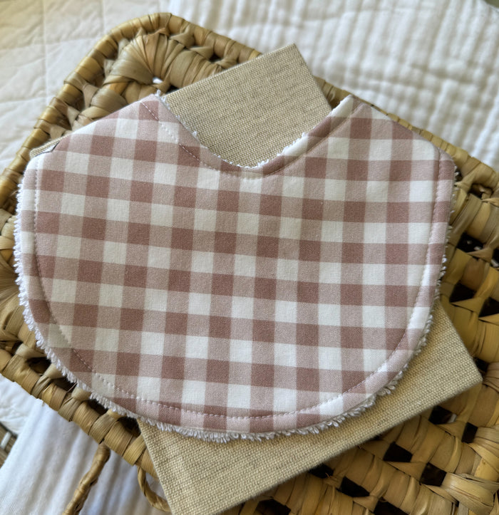 Baby Bib |Dusty Taupe Gingham
