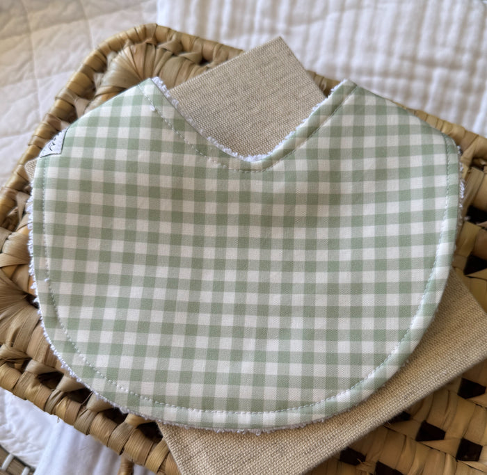 Baby Bib | Green Gingham