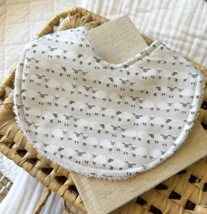 Baby Bib | Pale Grey Sheep
