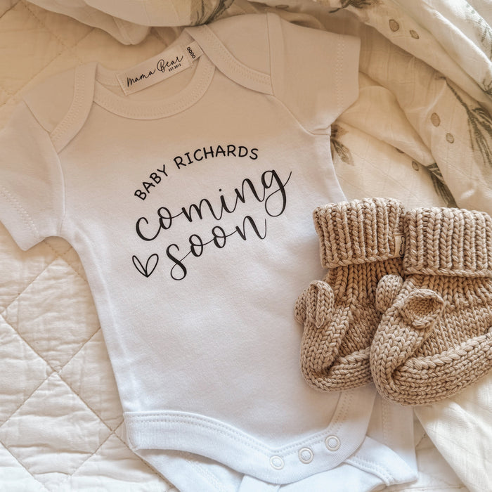 Baby Surname Pregnancy Announcement Onesie