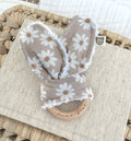 Baby Teething Ring - Taupe Daisy