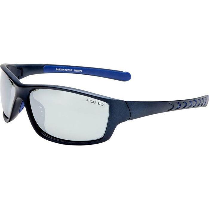 Barton, Matte Navy/Silver Mirror Polarised Lenses