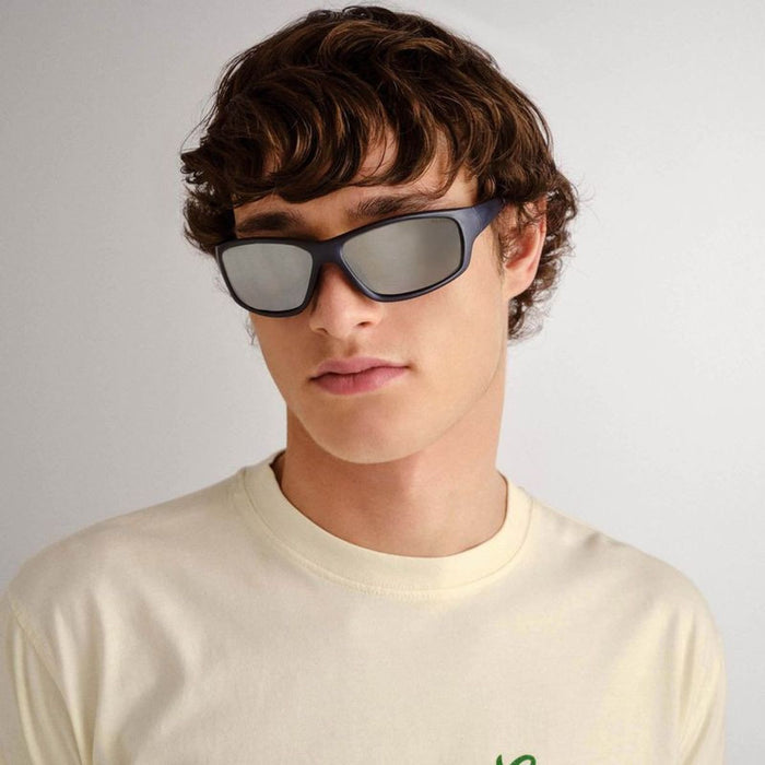 Barton, Matte Navy/Silver Mirror Polarised Lenses