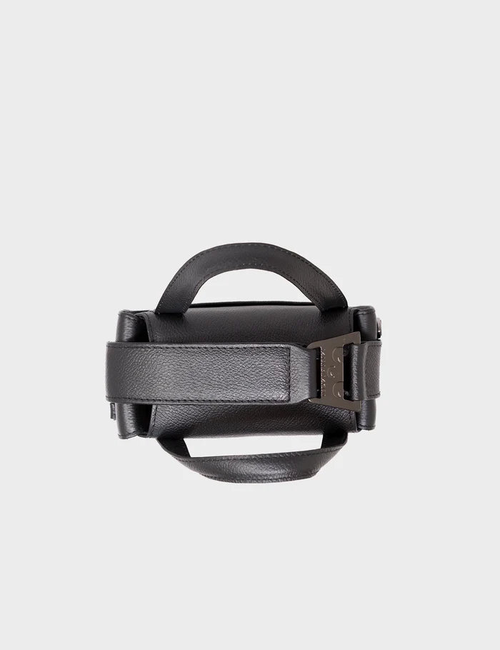 Benji Micro Crossbody Black Leather Bag - Look Up - Top View