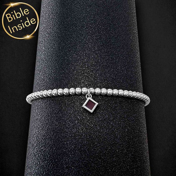 Modern minimalist bracelet with Bible chip - unique gifts for wife