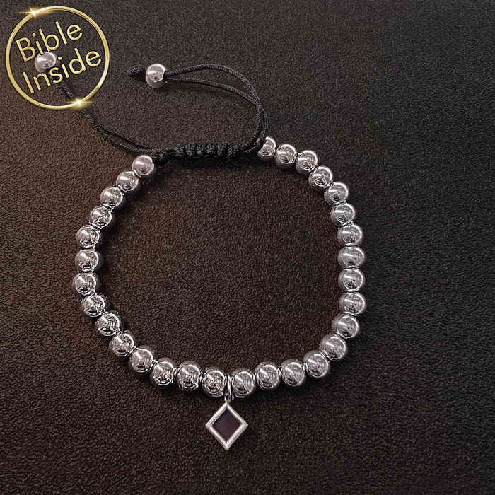 Stainless steel biblical jewelry with nano Bible chip for daily faith expression