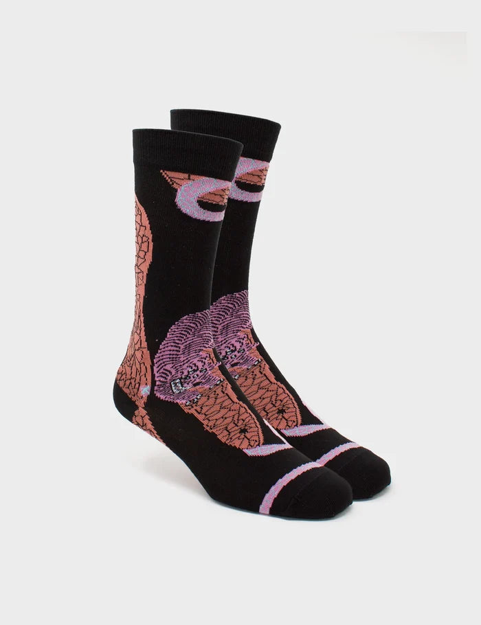 Black and Pink Socks - Tangle Tales - Side view