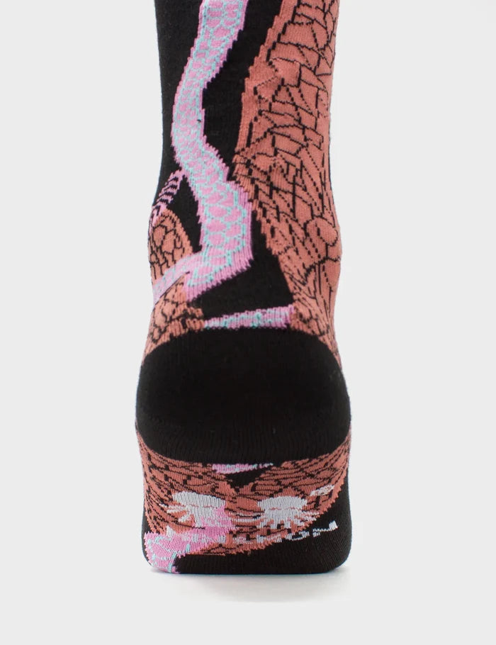 Black and Pink Socks - Tangle Tales - Back view