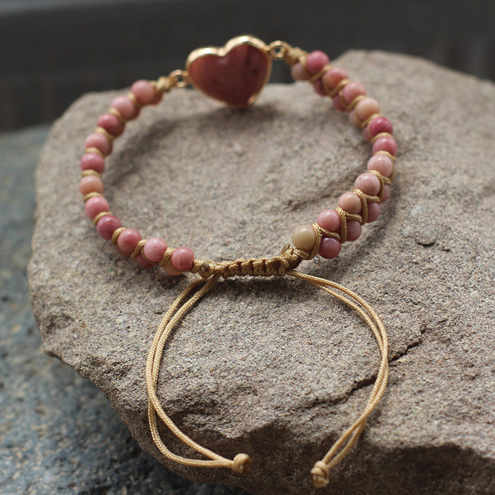 Bohemian Multi-Stone Woven Bracelet – Adjustable Natural Gemstone