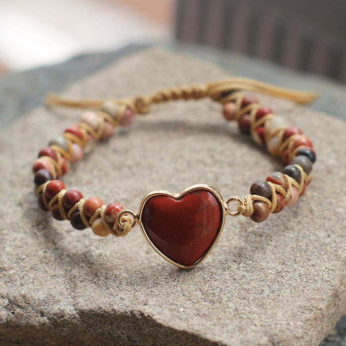 Bohemian Multi-Stone Woven Bracelet – Adjustable Natural Gemstone