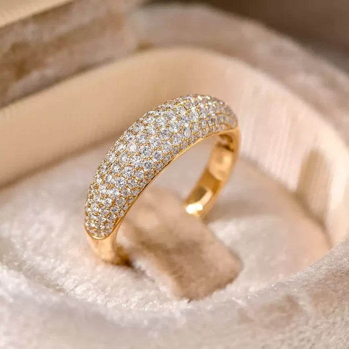 Brilliant Starry Sky Sterling Silver Engagement Ring