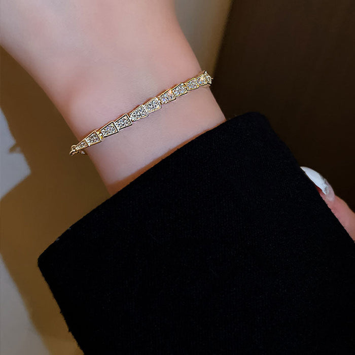 Chic Paved Slider Clasp Fashion Bracelet
