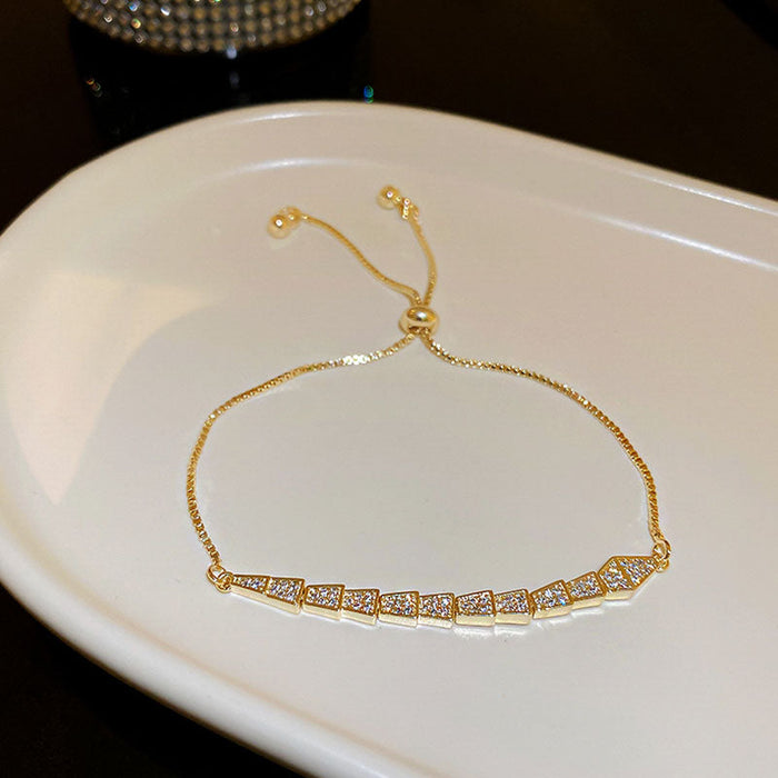 Chic Paved Slider Clasp Fashion Bracelet