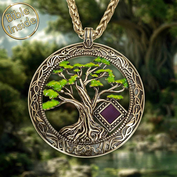 Christian Christmas gift for mom – polished tree of life necklace, daily wear