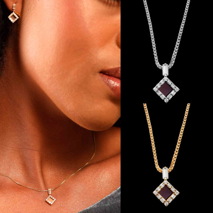 Christian Christmas gift for mom – elegant rhombus pendant necklace