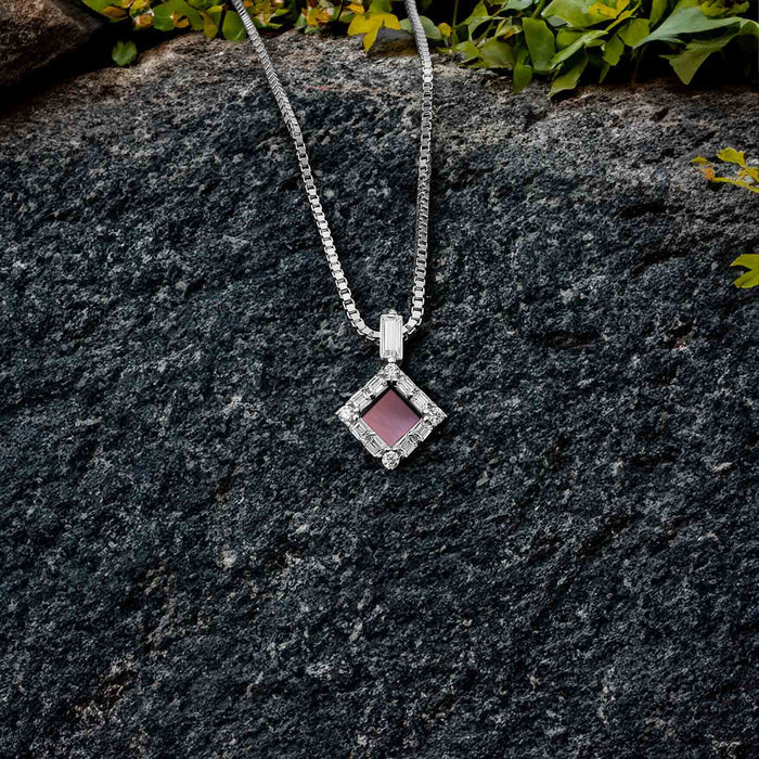 Minimalist Christian Christmas gift for mom – polished diamond-shape necklace