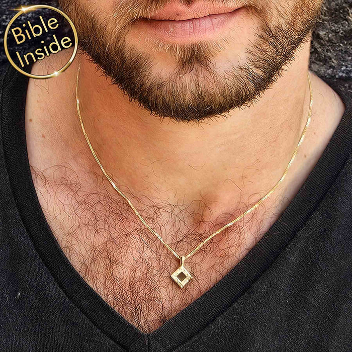 Christian Christmas gift with silver lightning, modern faith jewelry