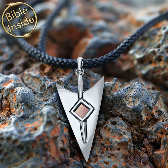 Arrow pendant necklace – Christian gift for wedding, men's faith jewelry