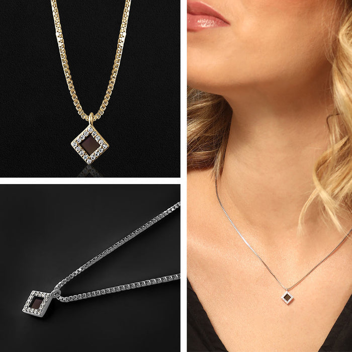 Christian gifts for Christmas rhombus necklace with nano Bible – women's faith jewelry