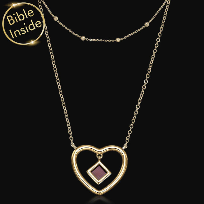Heart Christian gifts for her with elegant design and Bible chip
