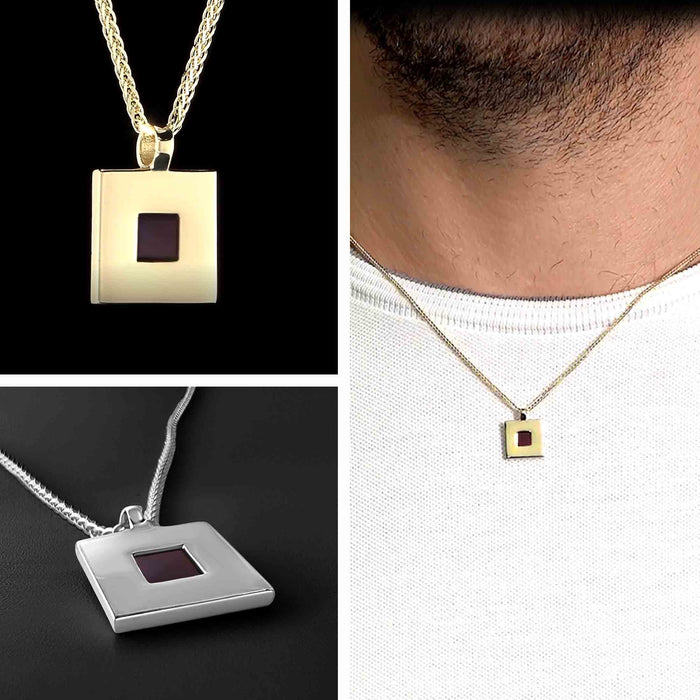 Christian wedding gift necklace – Cubo pendant with Nano Bible chip inside