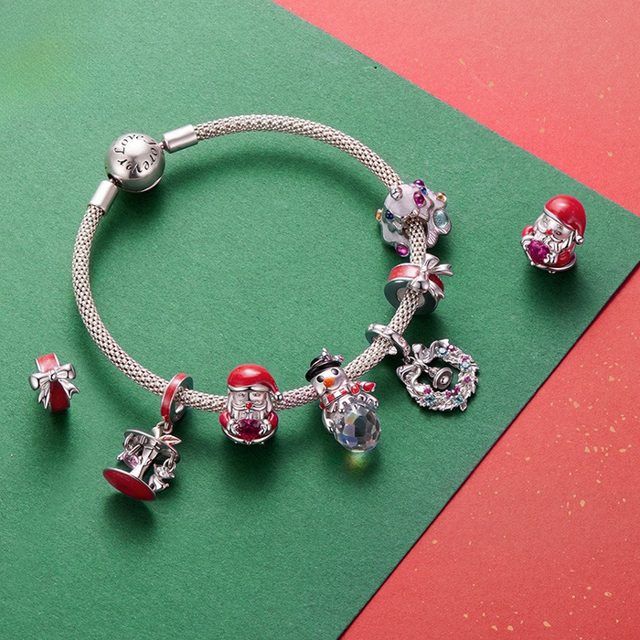 Christmas Themed 925 Sterling Silver Charms for Bracelets & Necklace