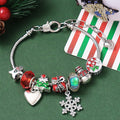 Christmas Tree Snowman Beaded Bracelet