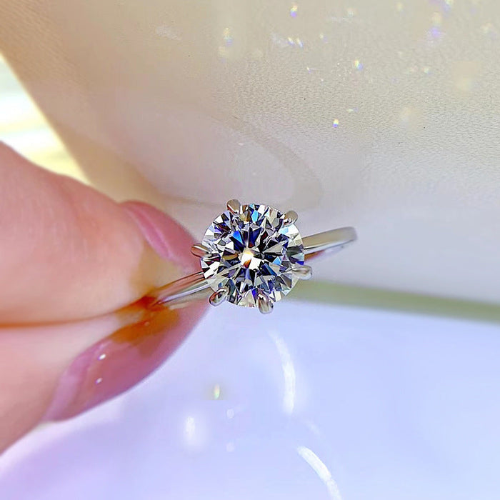 Classic 1.0ct Round Cut Sterling Silver Ring
