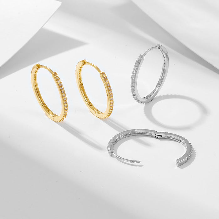 Classic Eternity Sterling Silver Hoop Earrings