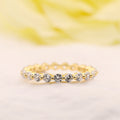 Classic Eternity Sterling Silver Wedding Band In Golden Tone
