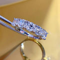 Classic Five Stones Sterling Silver Wedding Band