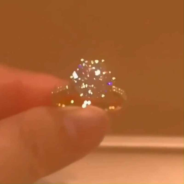 Classic Round Cut 6 Prong 925 Sterling Silver Engagement Ring