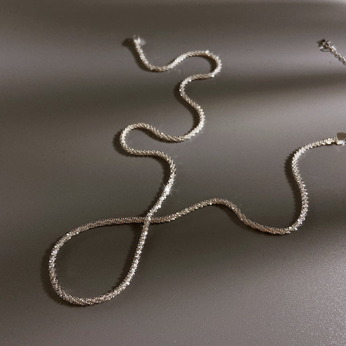 Classic Thin Tennis Necklace in 925 Sterling Silver